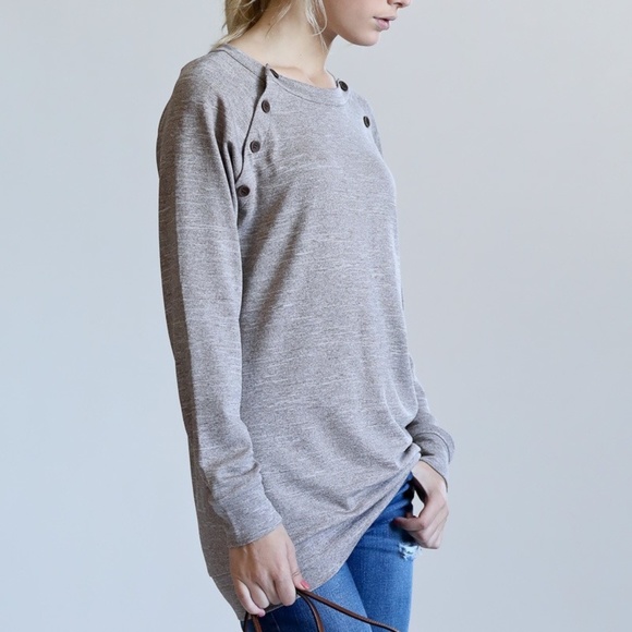 SOLD OUT❕Taupe Long Sleeve Tunic - Picture 4 of 5